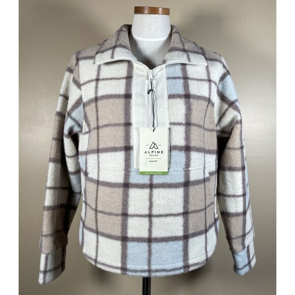 Tops - Alpine Design Plaid Pull-over 1/2 zip Jacket Fleece NWT SMALL Woman